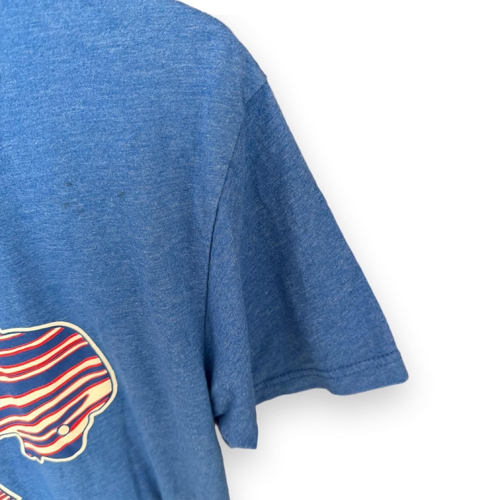Blue t-shirt with white and red striped buffalo bills graphic - Picture 3 of 5